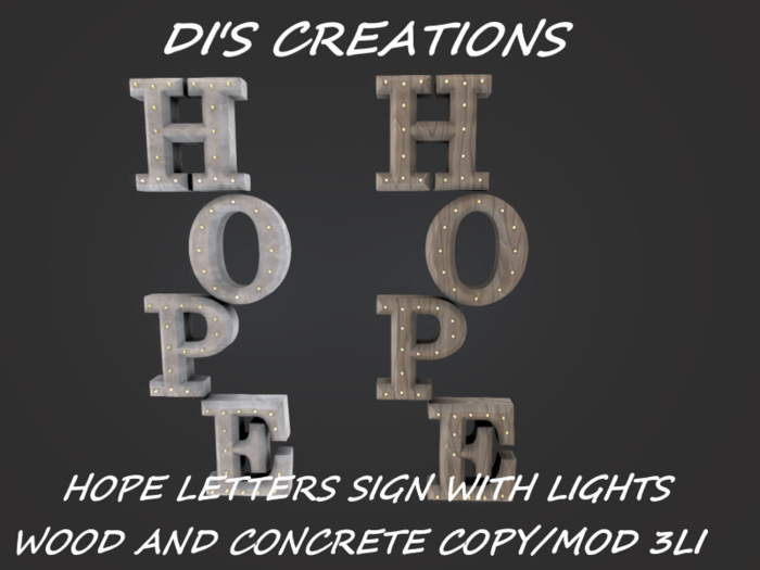 HOPE SIGN WITH LIGHTS