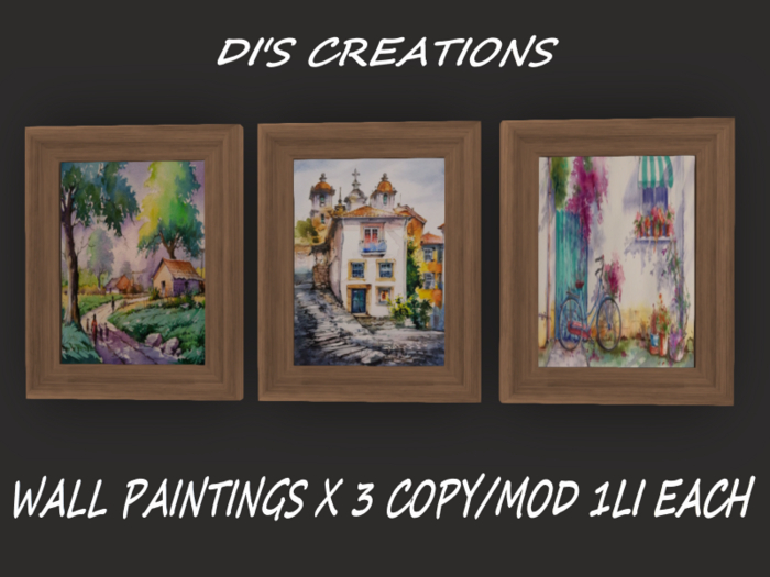 WALL PAINTINGS X 3
