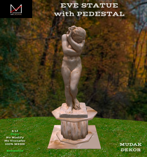 MUDAK DEKOR - EVE STATUE WITH PEDESTAL