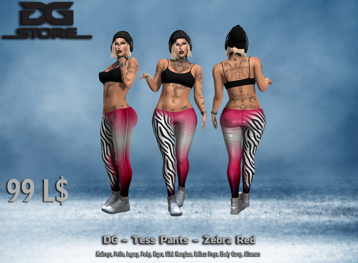 DG -Tess Pants - Zebra Red - Box