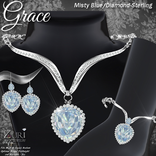 Copy Zuri's Grace Jewelry Collection - Misty Blue/Dia-Sterling