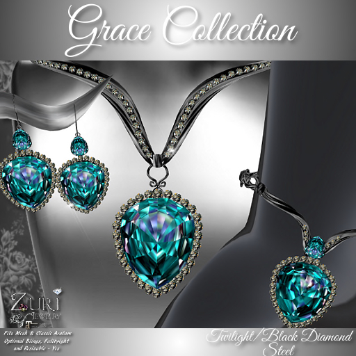 C. Zuri's Grace Jewelry Collection - Twilight/Blk Dia-Steel