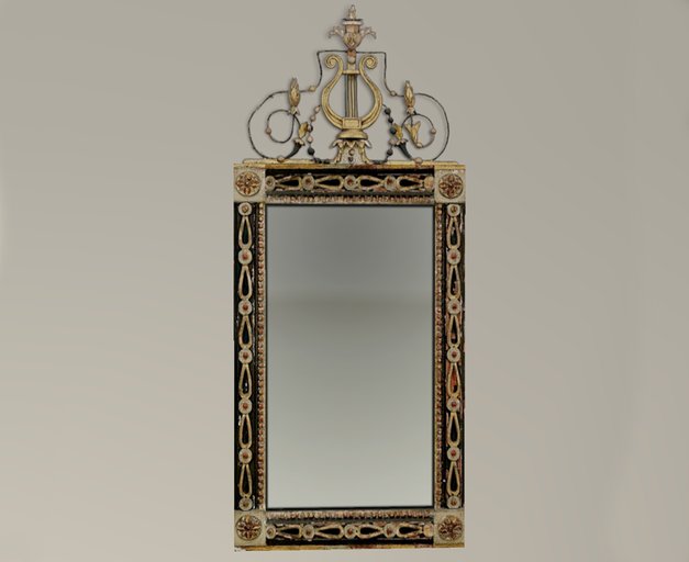 Italian Painted and Parcel Gilt Mirror Antique