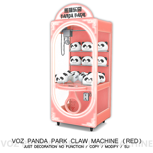 [VOZ] Panda Park Claw Machine (Red)