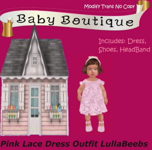Baby Boutique  Pink Lace Dress Outfit LullaBeebs