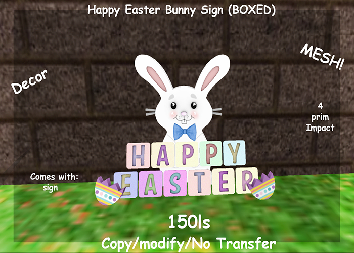 Happy Easter Bunny Sign (BOXED)