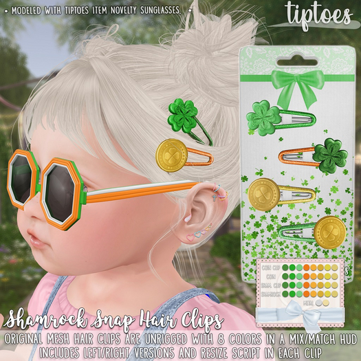 . tiptoes - Shamrock Snap Hair Clips