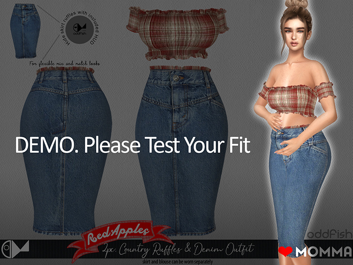 ODd DEMO - 2pc Denim Skirt + Top For Love Momma