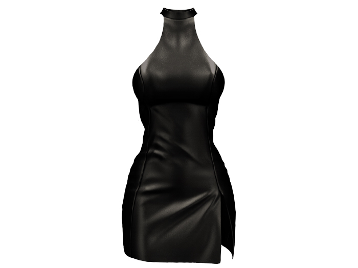 MOLICHINO BARTY PARTY DRESS - SHINY BLACK