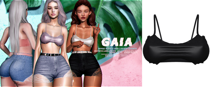 Gaia - mykie ruffle bra//black
