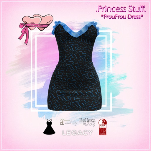 .Princess Stuff. [Froufrous Mini Dress] *Hearts & Blue*