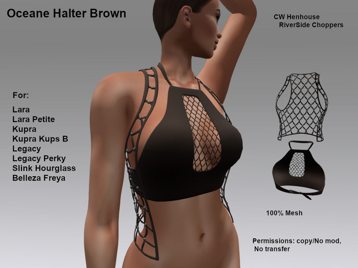 [CW] -Oceane Halter Brown -BOX