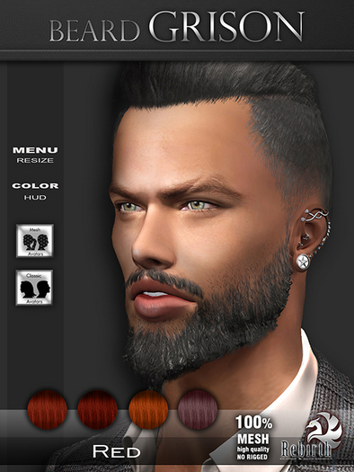 [//REBIRTH/]-BEARD_grison-Red