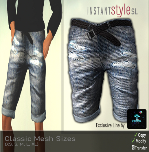 InstantSyleSL-{ET}Exclusive- Ripped Jeans w/Belt (Night)