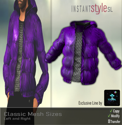 InstantSyleSL-{ET}Exclusive- Padded Jacket w/Ballman Top (Purp)