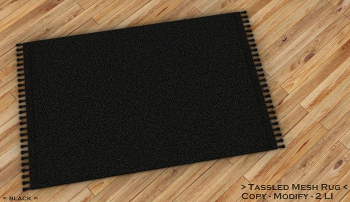 || When I'm Bored || Tassled Mesh Rug || 2 LI || Black