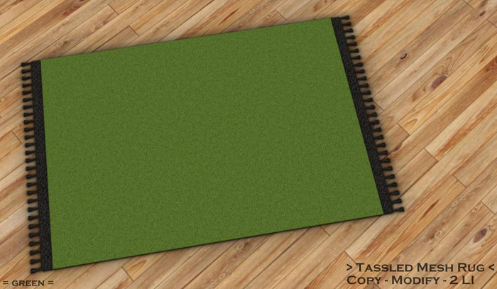 || When I'm Bored || Tassled Mesh Rug || 2 LI || Green