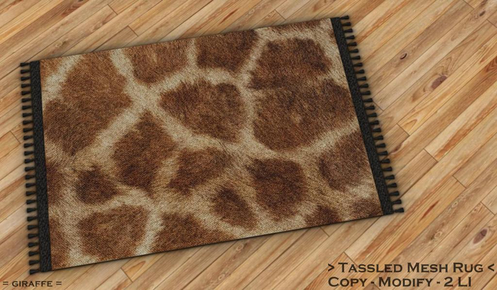 || When I'm Bored || Tassled Mesh Rug || 2 LI || Giraffe
