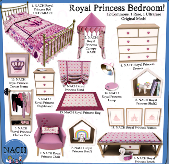 6. NACH Royal Princess Bench NACH Royal Princess Bench NACH Royal Princess Bedroom Set Bench