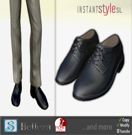 InSty Mens- Black- Classic Lace Up Shoes