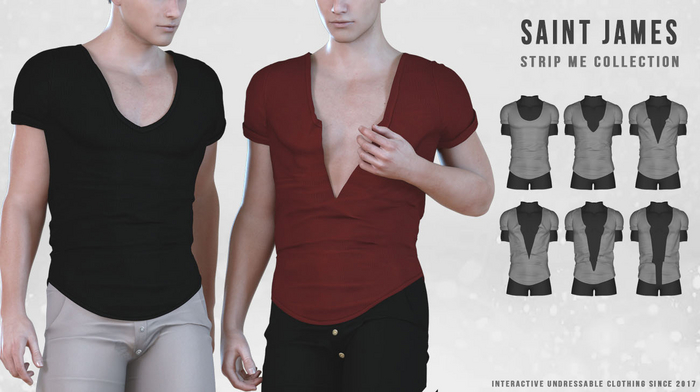 Saint James - Tyson Mens Shirt - 27 Color Fat Pack - Strip Me Interactive - MALE - Belleza Jake / Legacy 