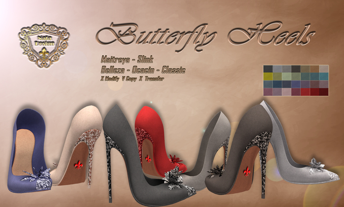 Nala Design - Butterfly Point Toe Heels - Mesh  Bodies