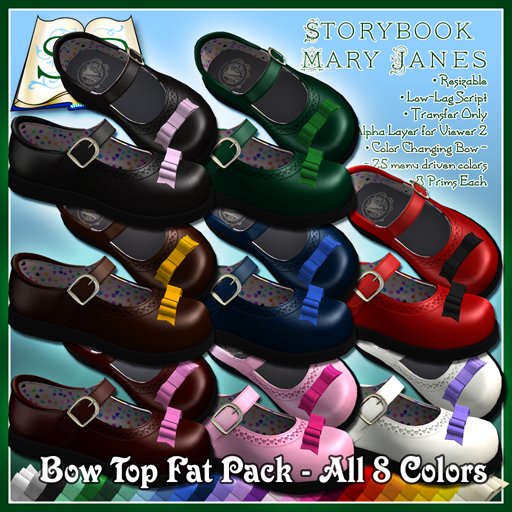 R(S)W Mary Janes - Bow Top Fat Pack