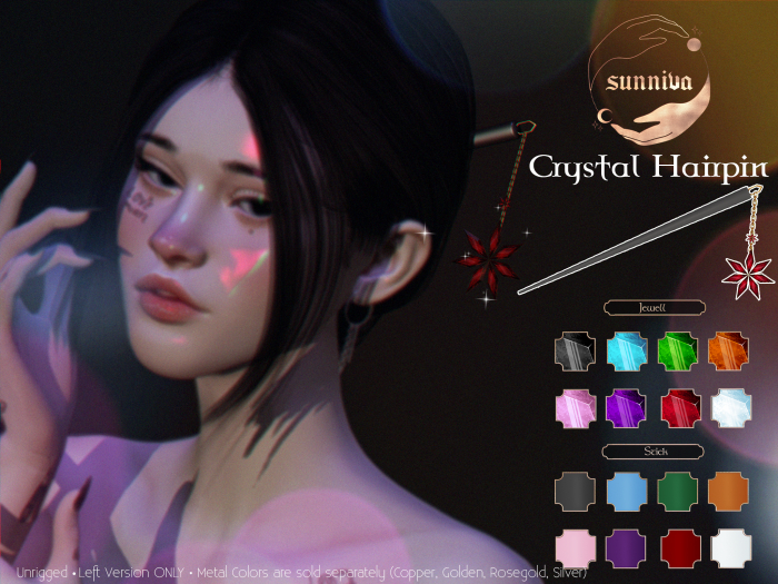 Sunniva . Crystal Hairpin Rosegold - Unpack