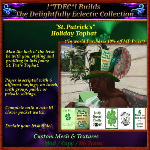 !*TDEC*! St. Pats Top Hat 
