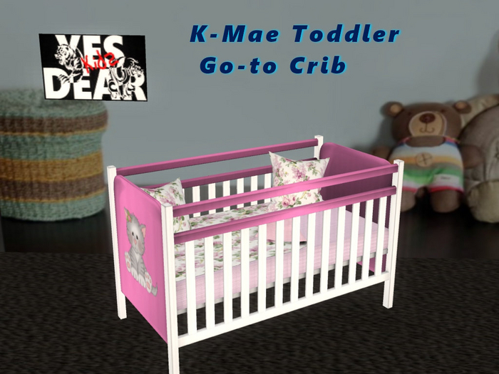 YES DEAR KID's Pink Kitty Go-to Crib