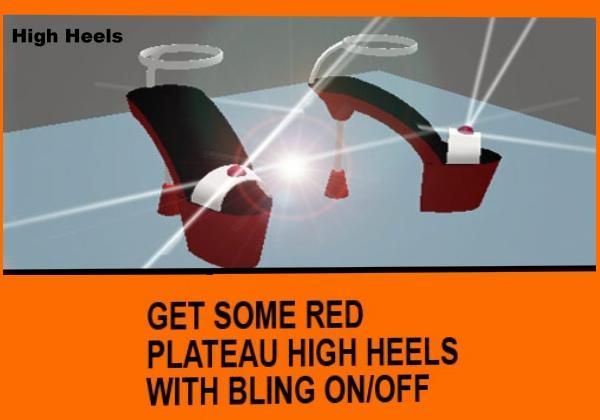 Red Plateau High Heels Bling & Anim