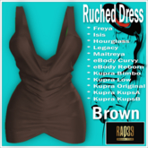 [R39] Ruched Dress-Brown