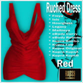 [R39] Ruched Dress-Red