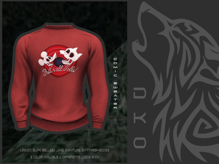 [DKO] RED COMIC SWEATER