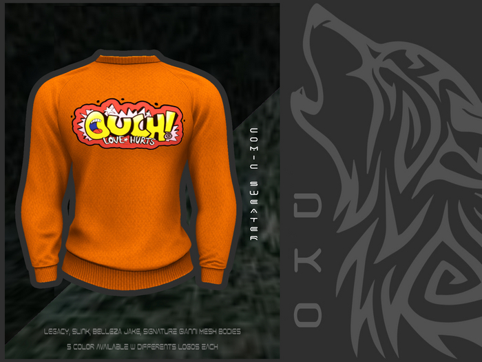 [DKO] ORANGE COMIC SWEATER