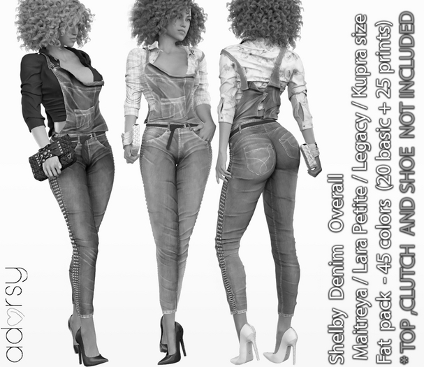 adorsy - Shelby Denim Overall DEMO - Maitreya/Legacy/Lara Petite/Kupra