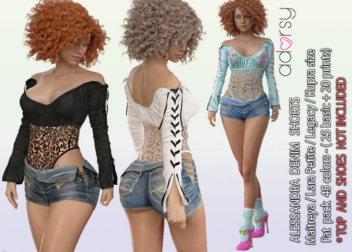 adorsy - Alessandra Denim Shorts Fatpack - Maitreya/Legacy/Kupra