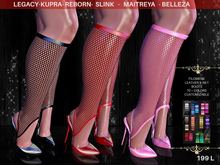 Filomena Leather & Fishnet Ankle Boots, 70 + colors, Hud- Kupra, Reborn-Maitreya,Slink,Bellza,Legacy