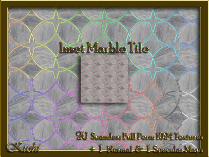 Inset Marble Tile Seamless Texture Set