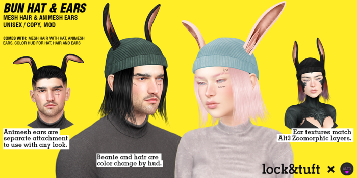 lock&tuft / bun hat hair [red]