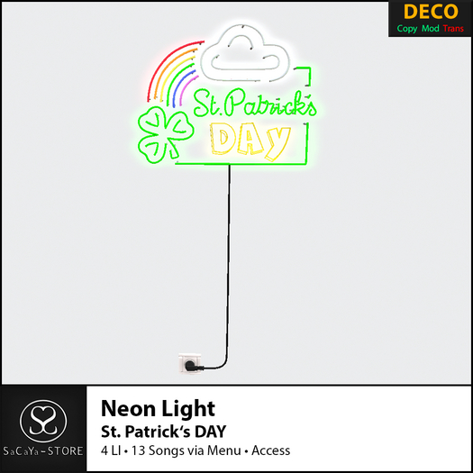 SaCaYa - Neon Light - St. Patrick's DAY