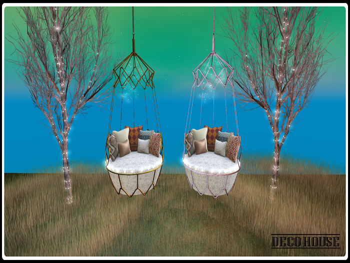 Hanging Sofa Bed Gold&White