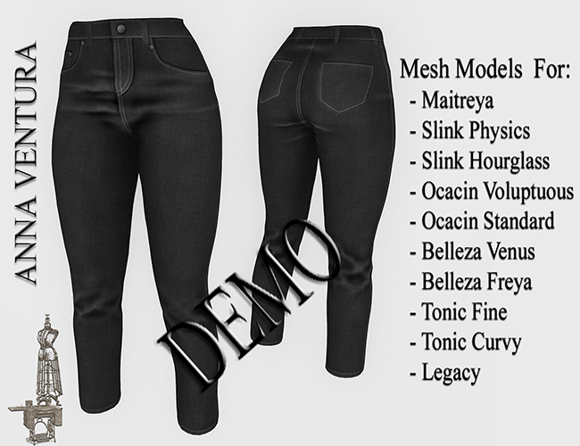 A.V _ Straight Boot Cut Denim Pants_DEMO_Maitreya, Belleza, Slink, Voluptuous, Ocacin, Tonic, Classic