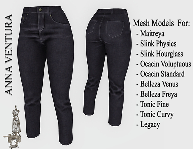 A.V _ Straight Boot Cut Denim Pants_04_Maitreya, Belleza, Slink, Voluptuous, Ocacin, Tonic, Classic