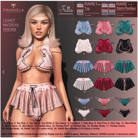 20. FRANSELA "Frillis" Skirt+Panties RARE + HUD