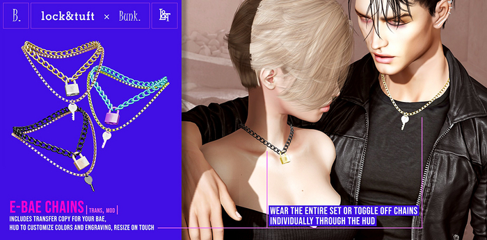 lock&tuft x Bunk. / e-bae chains / necklace (M/M)