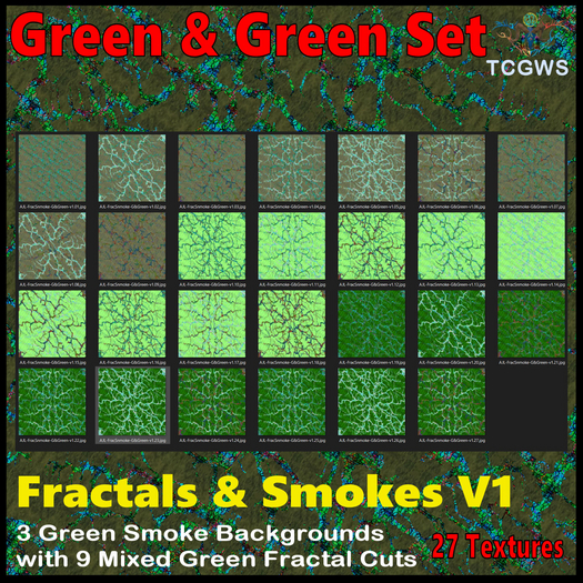 FP-Texture Set-Fractal Smoke-V1-Green & Green
