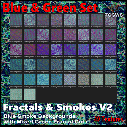 FP-Texture Set-Fractal Smoke-V2-Blue & Green
