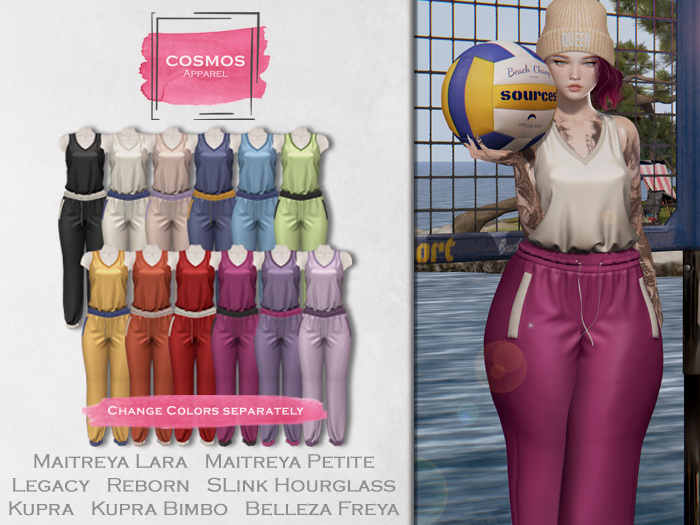 [COSMOS] Ella Jogging Outfit Satin / 12 Colors Fatpack Demo