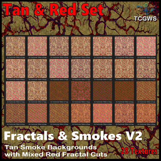 FP-Texture Set - Fractal Smoke- V2- Tan & Red